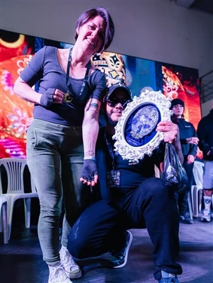 SPARK-지원 아티스트 @ Davis.quilumba, 프리핸드 미니어처 아트로 Quito Tattoo Fest에서 2위 수상