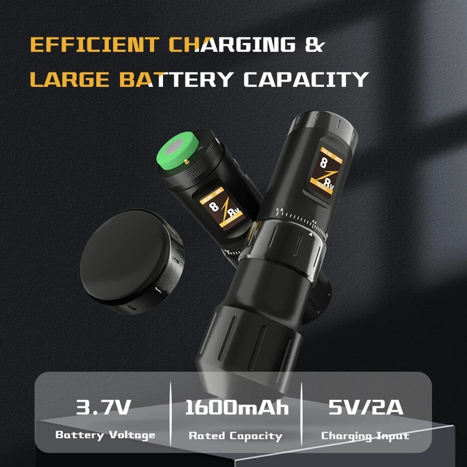 Precision Ergonomic Adjustable Cartridge Electric Wireless Tattoo Machine With Portable Permanent Battery factory