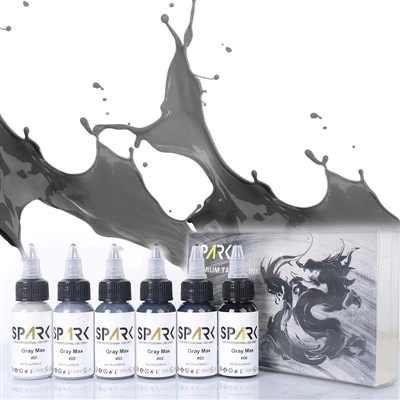 전문 스파크 그레이 문신 잉크 세트 30ml/1oz 유기농 액체 안료 세트 아티스트 맞춤형 영구 메이크업 잉크