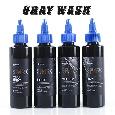 스파크 전문 유기농 120ml 그레이 워시 메이크업 블랙 문신 잉크 바디 아트