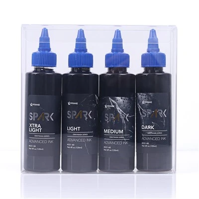 스파크 최신 4oz*4 회색 세척 세트 방수 임시 문신 잉크