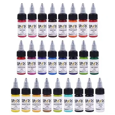 스파크 도매 사용자 정의 0. 5 oz 15 ml 비 독성 PMU 비건 채식 임시 화장품 전문 석유 기반 문신 잉크