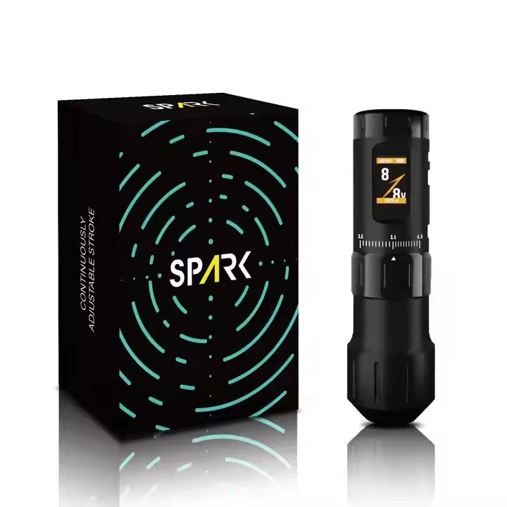 Spark Tech G1 전문 무선 문신 기계 고품질 조절 가능한 전기 총 배터리 연결 휴대용 카트리지