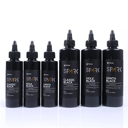 8OZ 검정 잉크 시리즈 구멍 검정 삼중 검정 불꽃 문신 잉크 무연 문신 잉크