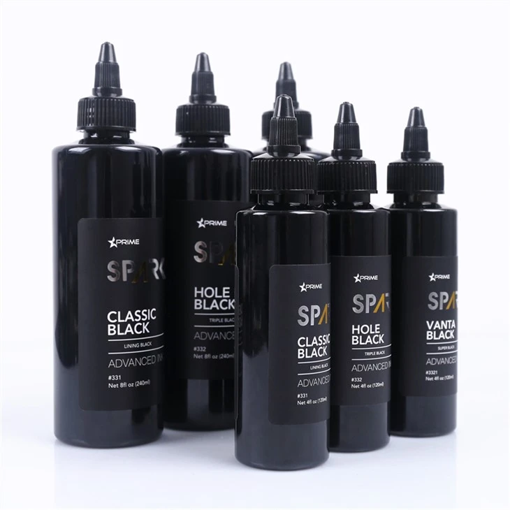 트리플 블랙 8OZ 홀 블랙 블랙 잉크 시리즈 스파크 문신 잉크 문신 잉크 세트