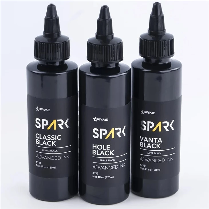 대량 8OZ 검정 잉크 시리즈 구멍 검정 삼중 검정 스파크 문신 잉크 무연 문신 잉크의 문신 잉크